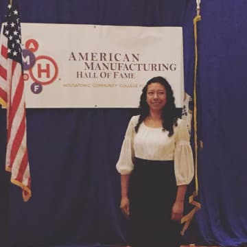Jenny Tovar- Peralta was HCC's Advanced Manufacturing Program Alumni Speaker.