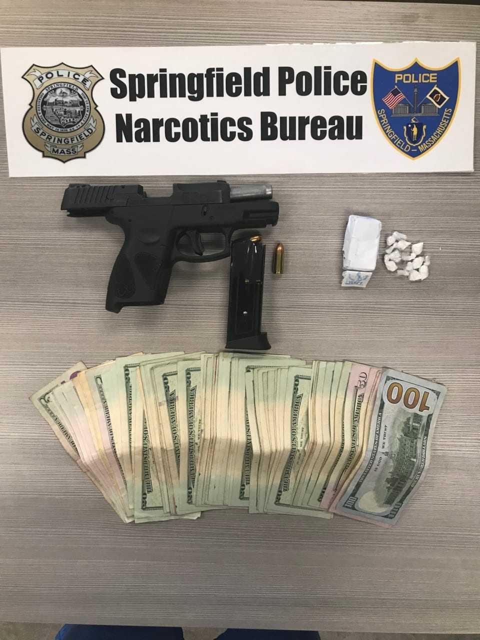 An investigation by Springfield Police led to the seizure of loaded gun, drugs, and cash.