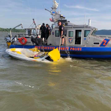 First responders came to the rescue of a man whose boat capsized.