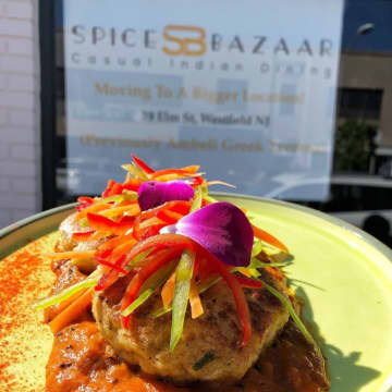 The crab cakes at Westfield's Spice Bazaar.