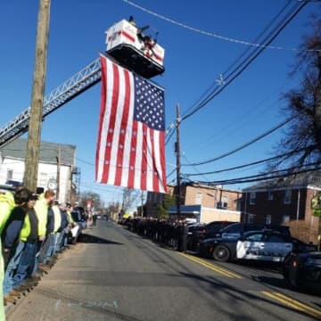 At the final drive-by Wednesday for Dumont Police Sgt. James Flaherty Jr.