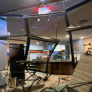 A photo of the wreckage posted on the restaurant's Facebook page.