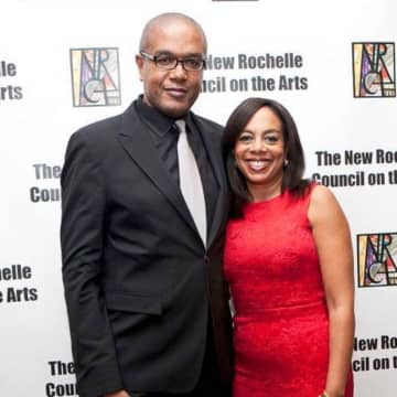 Gala honoree Christopher John Farley, an author and journalist who is the Arts and Culture Editor at The Wall Street Journal, with his wife, Sharon Epperson, CNBC financial correspondent