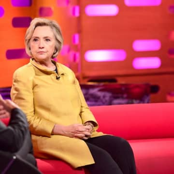 Hillary Clinton in a walking boot on "The Graham Norton Show."