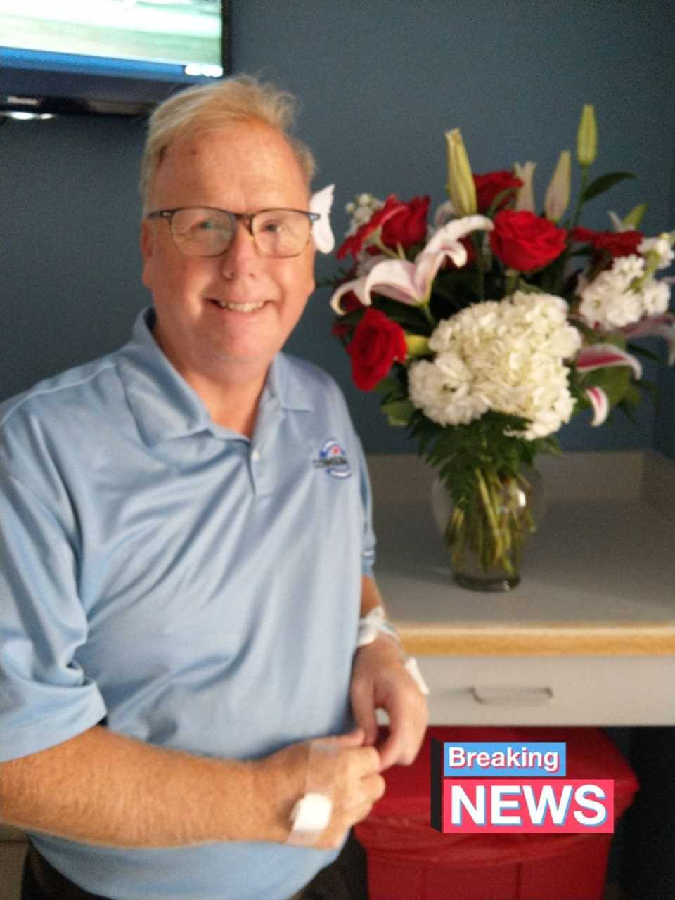 Danbury Mayor Mark Boughton posted a photo Thursday on Twitter as he prepared to leave the hospital after surgery to remove a benign brain tumor.