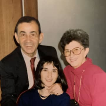 Ella Scheinwald with her parents. "Of all the children," she said, "I was the one my father chose to tell."