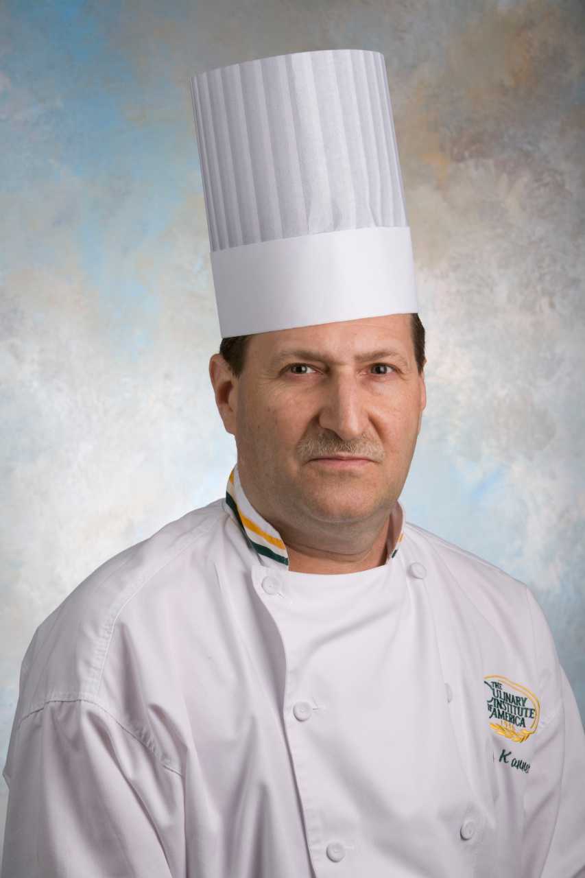 Chef Morey Kanner, associate professor of culinary arts, at Hyde Park's CIA.