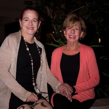 Dr. Karen Karsif, medical director of The Center for Breast Health at Good Samaritan Hospital (left), and breast cancer survivor Phyllis Eig.