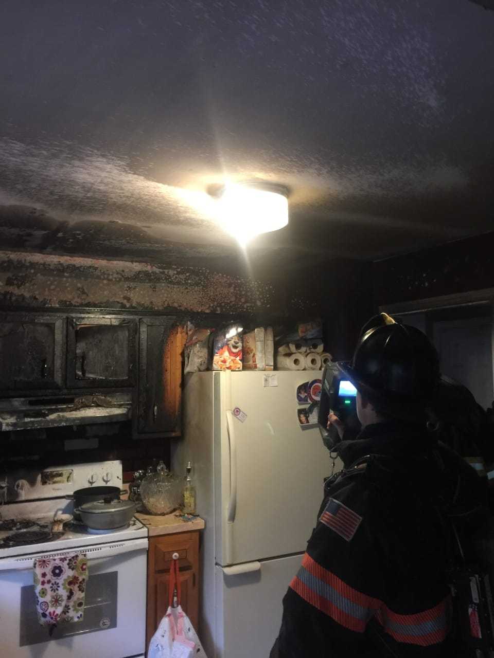 A kitchen fire heavily damaged a Danbury home.