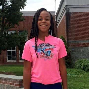 Ossining High School freshman Mychael Vernon is about to start her third varsity year playing volleyball.