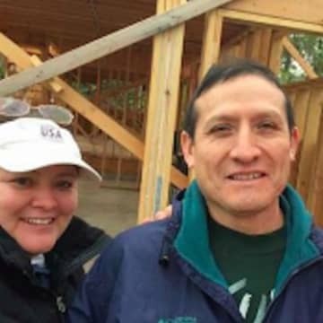 A family with two young children, the Pimentels, are the future owners of a current Habitat Bergen house that is coming along.