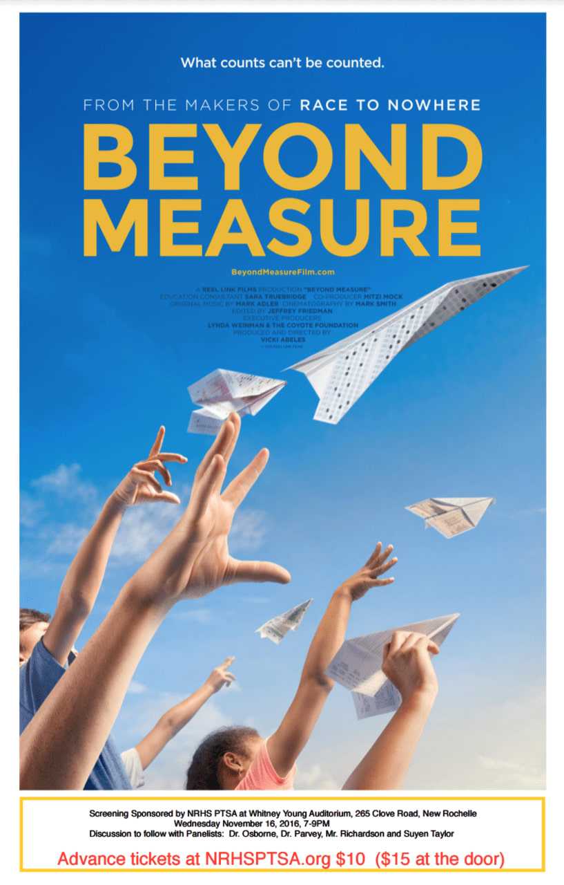 "Beyond Measure" will be shown at New Rochelle High School.