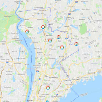 The Con Edison Outage Map on Oct. 3.