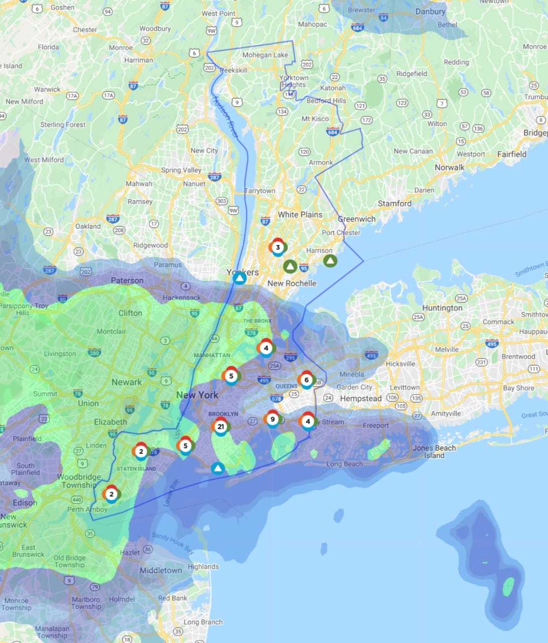 The Con Edison Outage Map on Friday, Feb. 7.