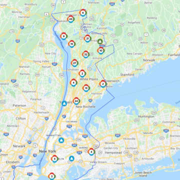 The Con Edison Outage Map on Tuesday, April 14, 2020.