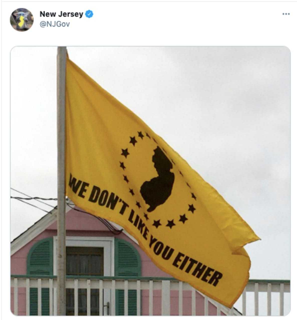 The official New Jersey Twitter account's response to the survey was loud and clear.