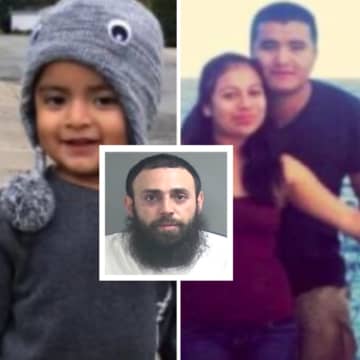 Modesto Pin (inset) was indicted in the November 2020 crash that killed Iban Garcia-Ruiz, 30, his wife, Elisa Perez-Hernandez, 32, and their son, Ivan.