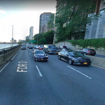 Northbound FDR Drive and 53rd Street in Manhattan.