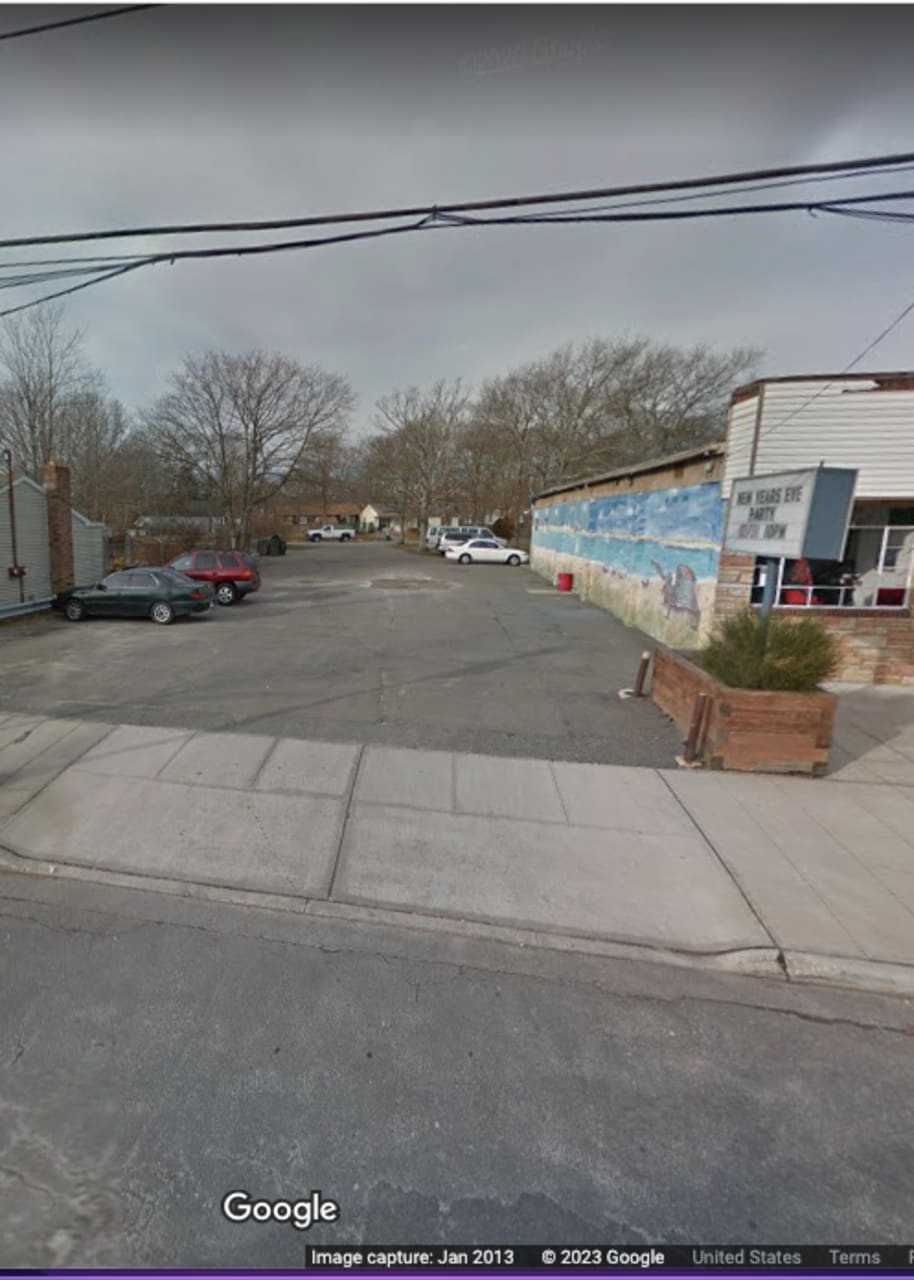 The parking lot at  373 Neighborhood Road in Mastic Beach.