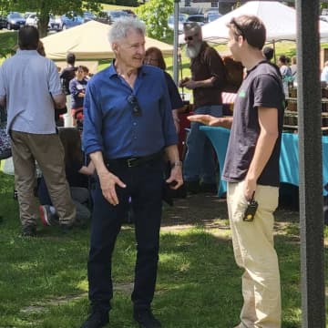 Harrison Ford visited the Amherst Farmers Market over the weekend when he was in town to watch his son graduate from Amherst College.