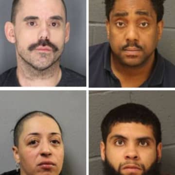 From top left, clockwise: George Slaughter, Herbert Dawson, Malique Joseph, and Leticia Romero all face charges related to the trafficking of meth and cocaine in the Hudson Valley.