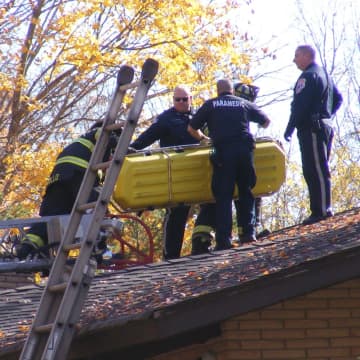 Franklin Lakes firefighters using a Stokes basket brought the victim down.