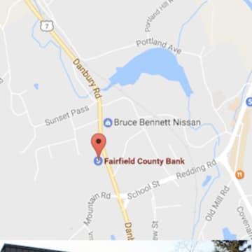 The Fairfield County Bank on Route 7 in Wilton was robbed Friday.
