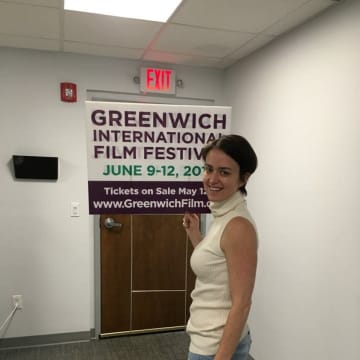Street signs are out for the Greenwich Film Festival, which begins June 9. Coldwell Banker is one of the sponsors for the festival.