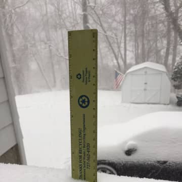 How much snow will fall Thursday? One Daily Voice reader in New Canaan is measuring it — looks like 5 inches early this morning.