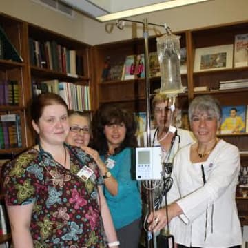 Waveny Care Center prepares to launch a new IV program. From left are Advija Dedic, LPN, Laurie Knowles, RN; Mary DiPaola, RN, assistant director of nursing; Cy Walters, RN, and Donna Sammarino, RN, director of nursing.