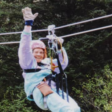 Pat Parlette, 89, of Darien, went Zip-lining on a trip to Alaska earlier this year.