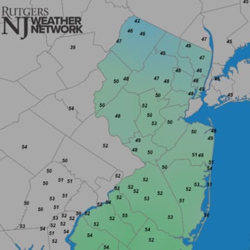 New Jersey's mild winter continued Monday, the Rutgers NJ Weather Network reported.