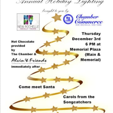 New Rochelle spiritual leaders gather Thursday for Annual Holiday Lighting in Memorial Plaza.