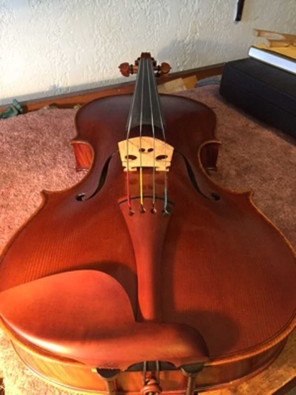 A violin at Robert Isley's studio in downtown Rye.
