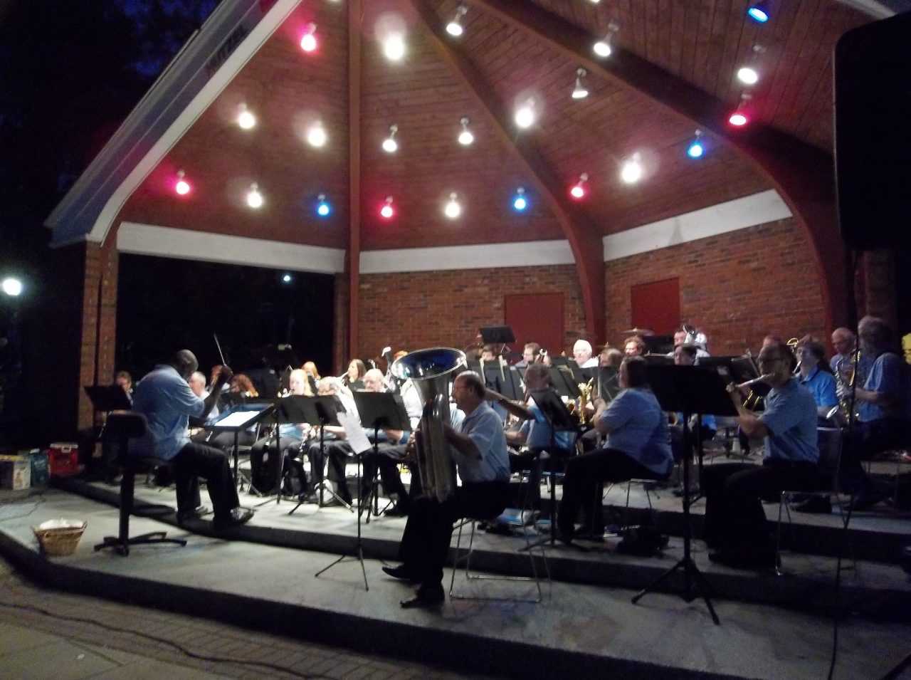 The Rutherford Community Band performs at various neighborhood events. 