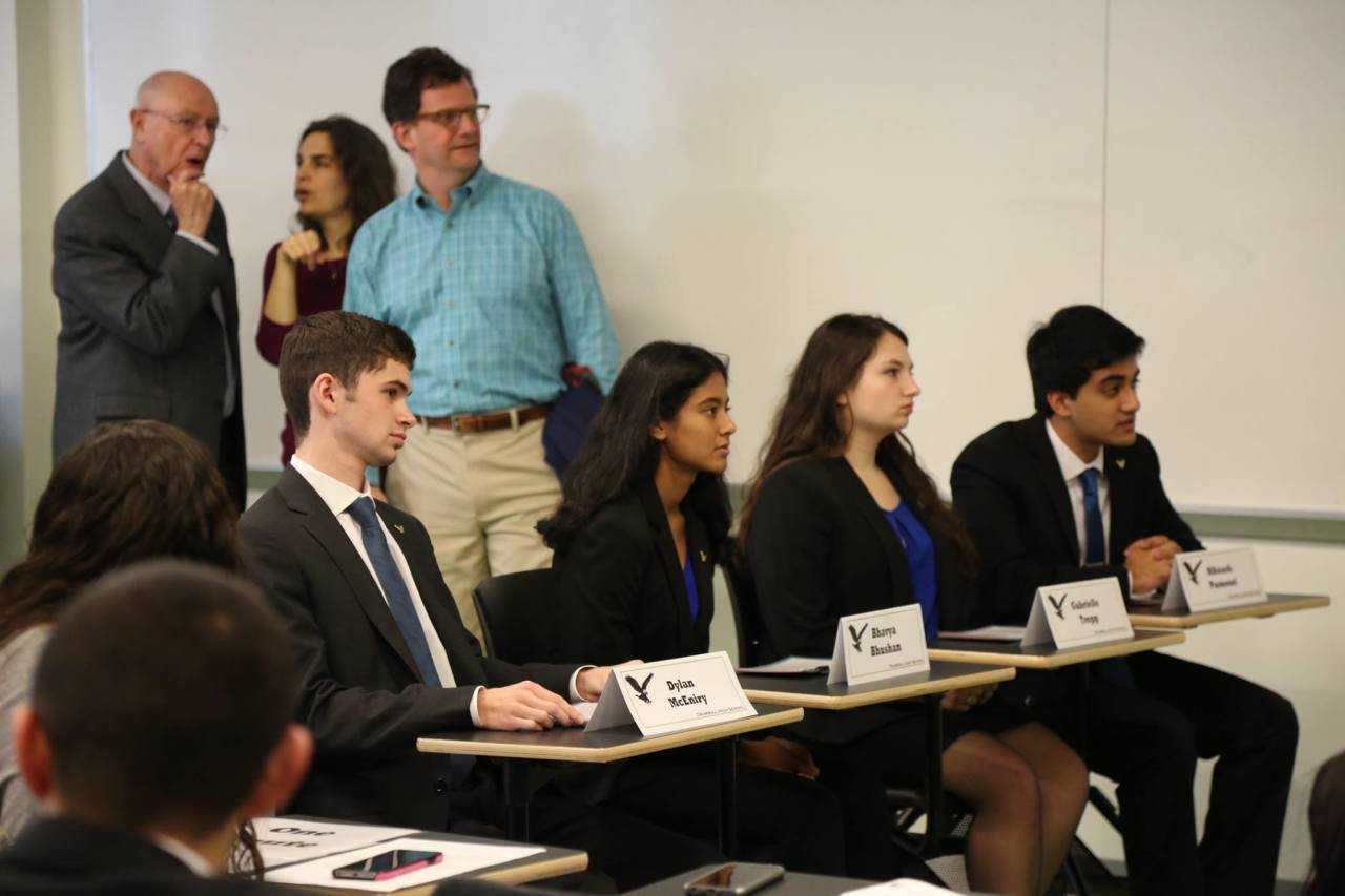 Part of Trumbull High School's We the People competes