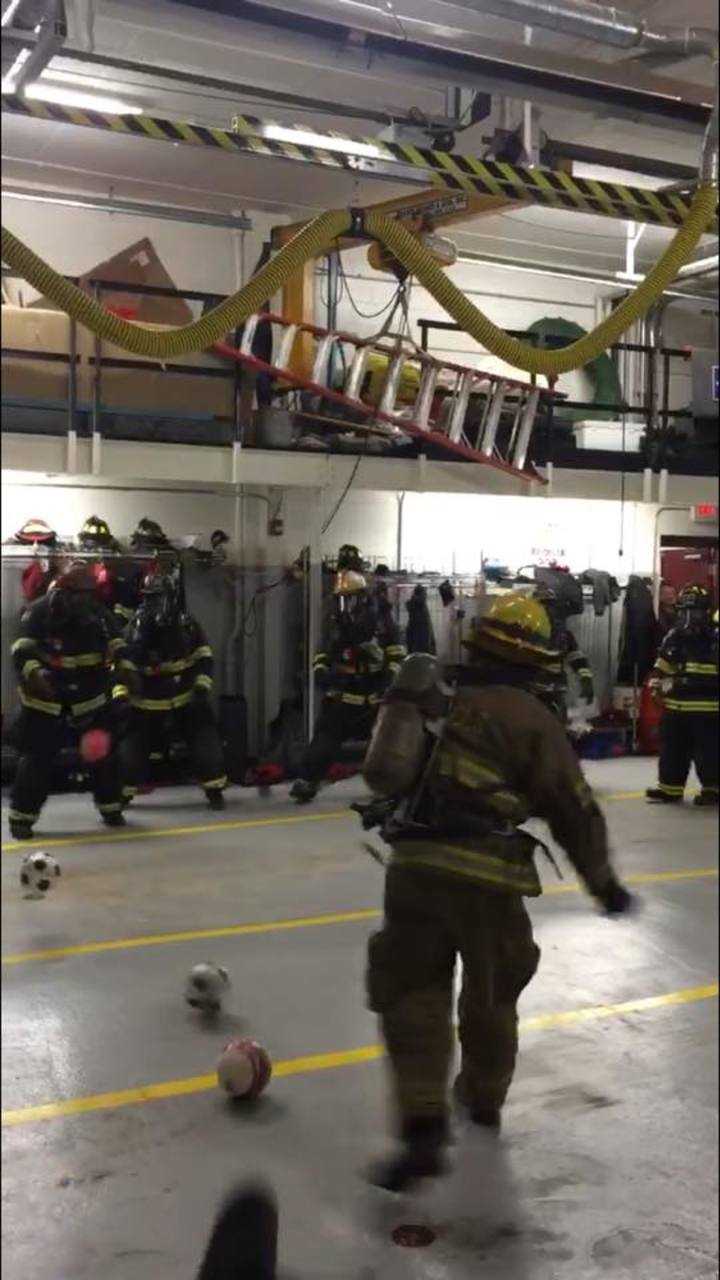 The drill was finished off with a game of dodgeball in full gear and SCBA.