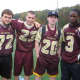 Tyler Mendelson (second from R) with teammates from the Arlington High football team. He was part of the Admirals' 2009 Section 1 championship team.