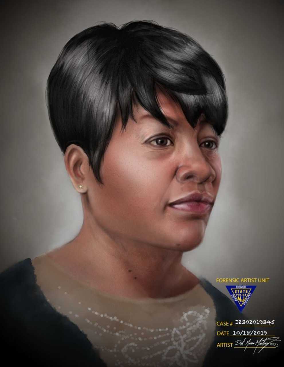 A composite sketch of a woman who was pulled from the Hudson River in Hoboken Oct. 1