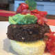 Black Bean Pattie on Polenta Cake with Guacamole & Salsa at Good Choice Kitchen in Ossining.