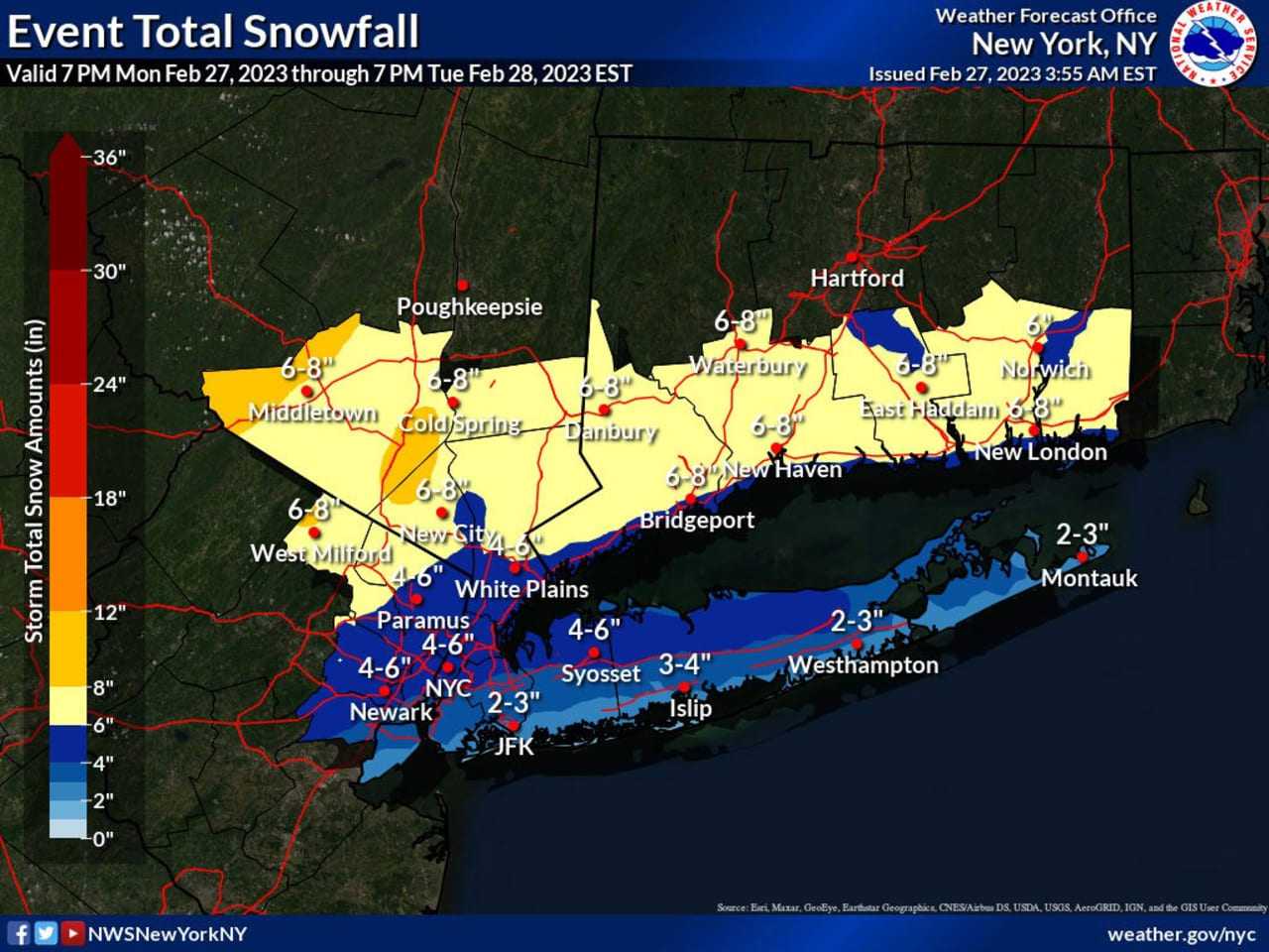 Projected Snowfall Totals Increase For Major Winter Storm Headed To Region