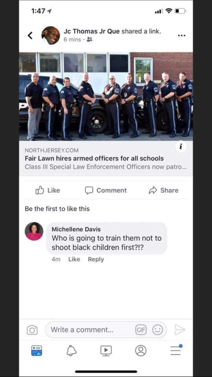 Michellene Davis' Facebook comment enraged members.