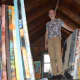 Joe LaMattina stores his artwork in the attic.