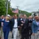 Hillary Clinton, third from left, marches in downtown Chappaqua for the 2016 Memorial Day parade. Also pictured: Town Board members Lisa Katz and Adam Brodsky, Gov. Andrew Cuomo, Assemblyman David Buchwald and Councilman Jeremy Saland.
