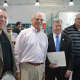 Glen Rock Mayor Bruce Packer, Bottle King owner Kenneth Friedman, Sen. Bob Gordon, and borough Councilman Michael O'Hagan