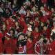 Somers' 12th Man group cheers on the Tuskers at Kingston's Dietz Stadium.