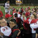 Somers players and fans celebrate the team's NYS semifinal victory Friday night at Dietz Stadium.