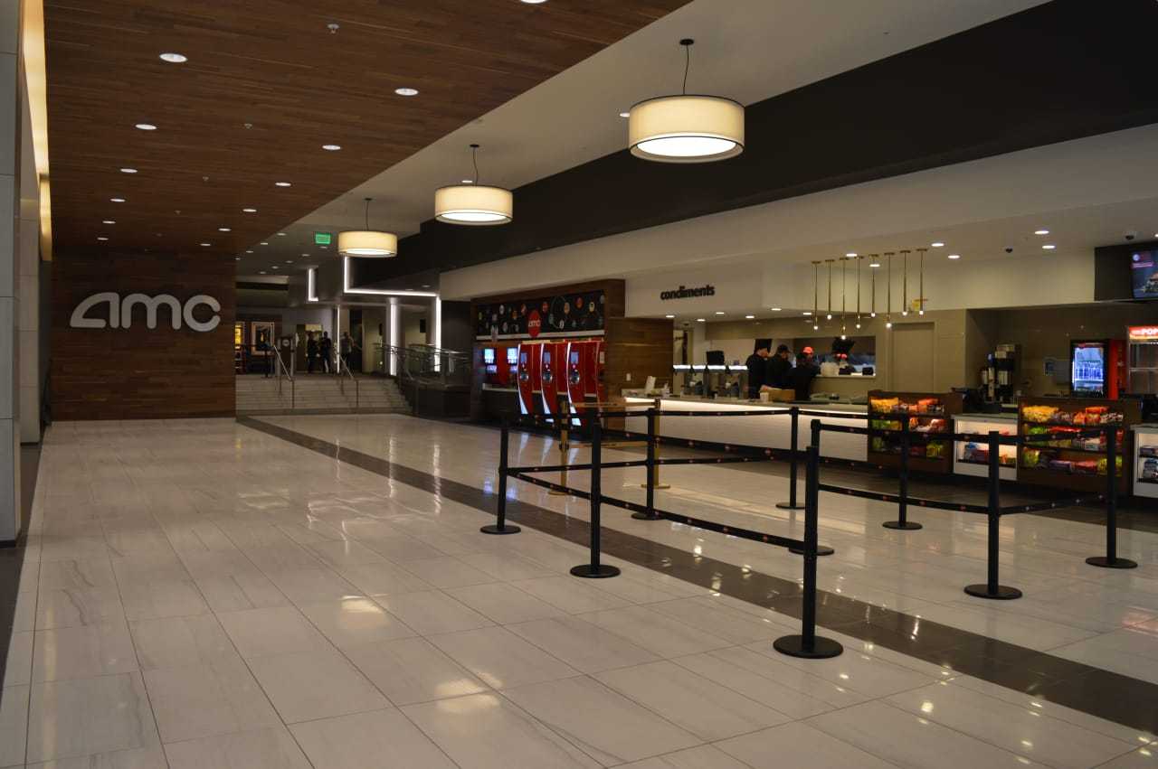 The AMC Dine-In Shops at Riverside 9 is located on the second floor of the mall, next to Morton's Steakhouse.