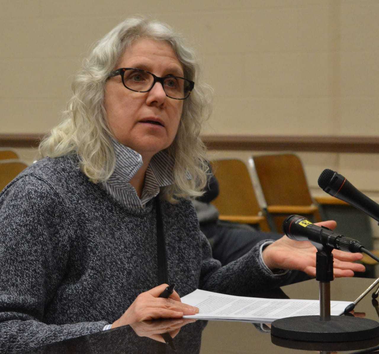 Commuter Laura Vogel of Englewood belongs to the Better Bus Alliance. "Why not have more local buses that take us to the rails?" she asks.