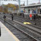 Emergency officials responded to the Stratford Train Station, where a person was killed by a train Wednesday morning.